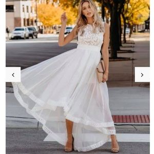 White high low dress